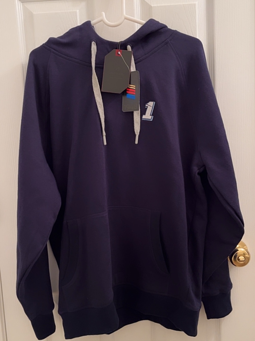 NWT Antigua NASCAR #1 Navy Pullover Hoodie Men’s Large